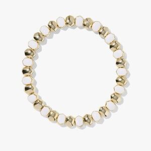 Kendra Scott Daphne Enamel Gold Stretch Bracelet in Gold White Ename